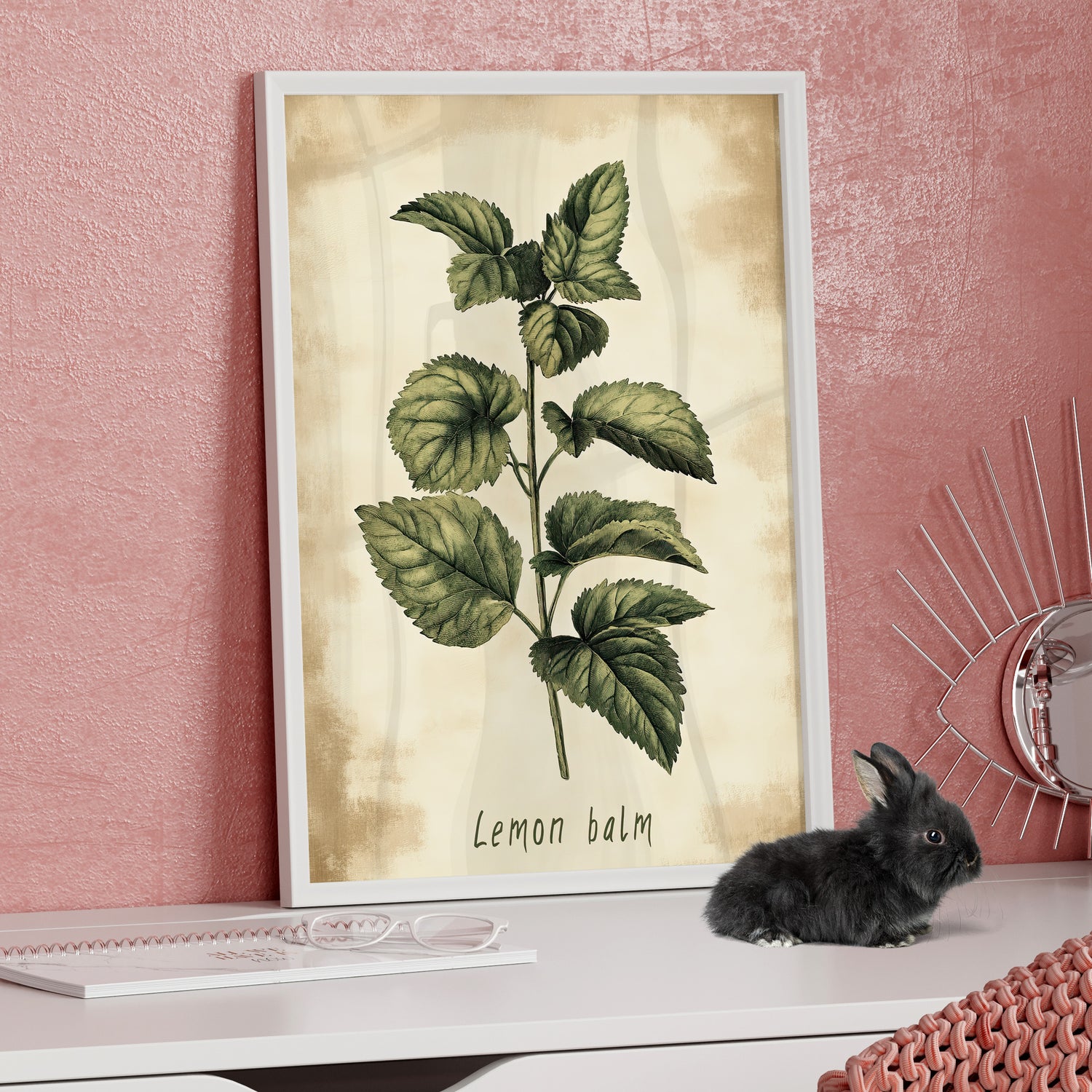 Framed Paper Print - Botanical Lemon Balm Study
