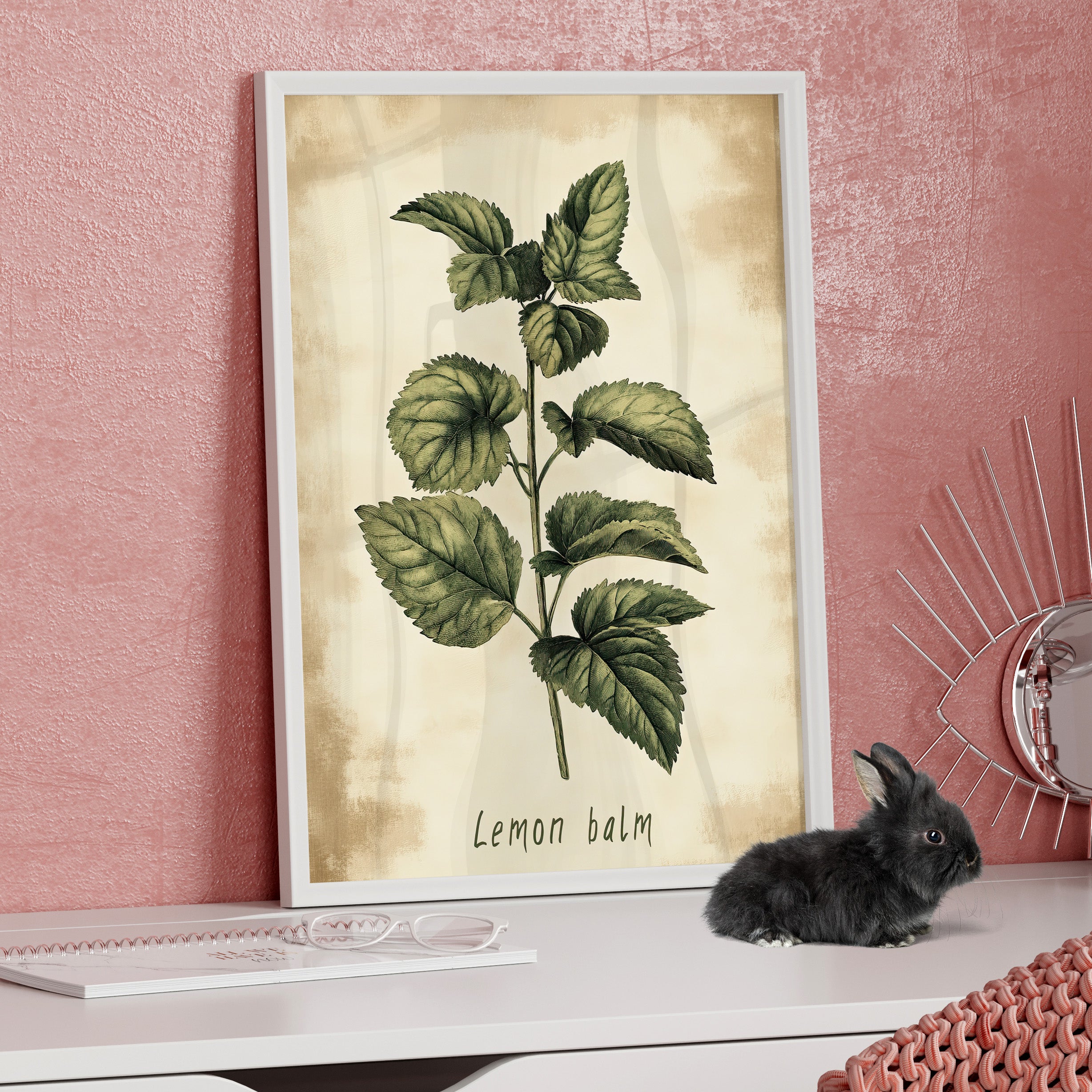 Framed Paper Print - Botanical Lemon Balm Study