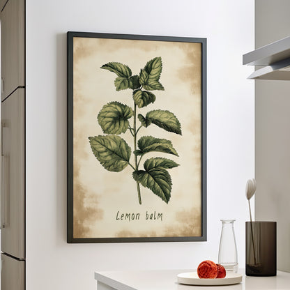 Framed Paper Print - Botanical Lemon Balm Study
