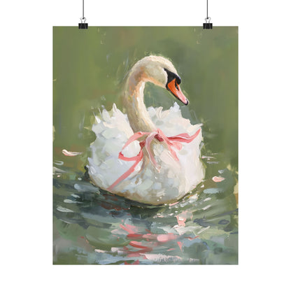 Ballet Swan in Pink Bow