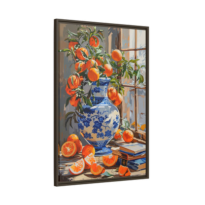 Framed Canvas - Sunlit Citrus &amp; Porcelain