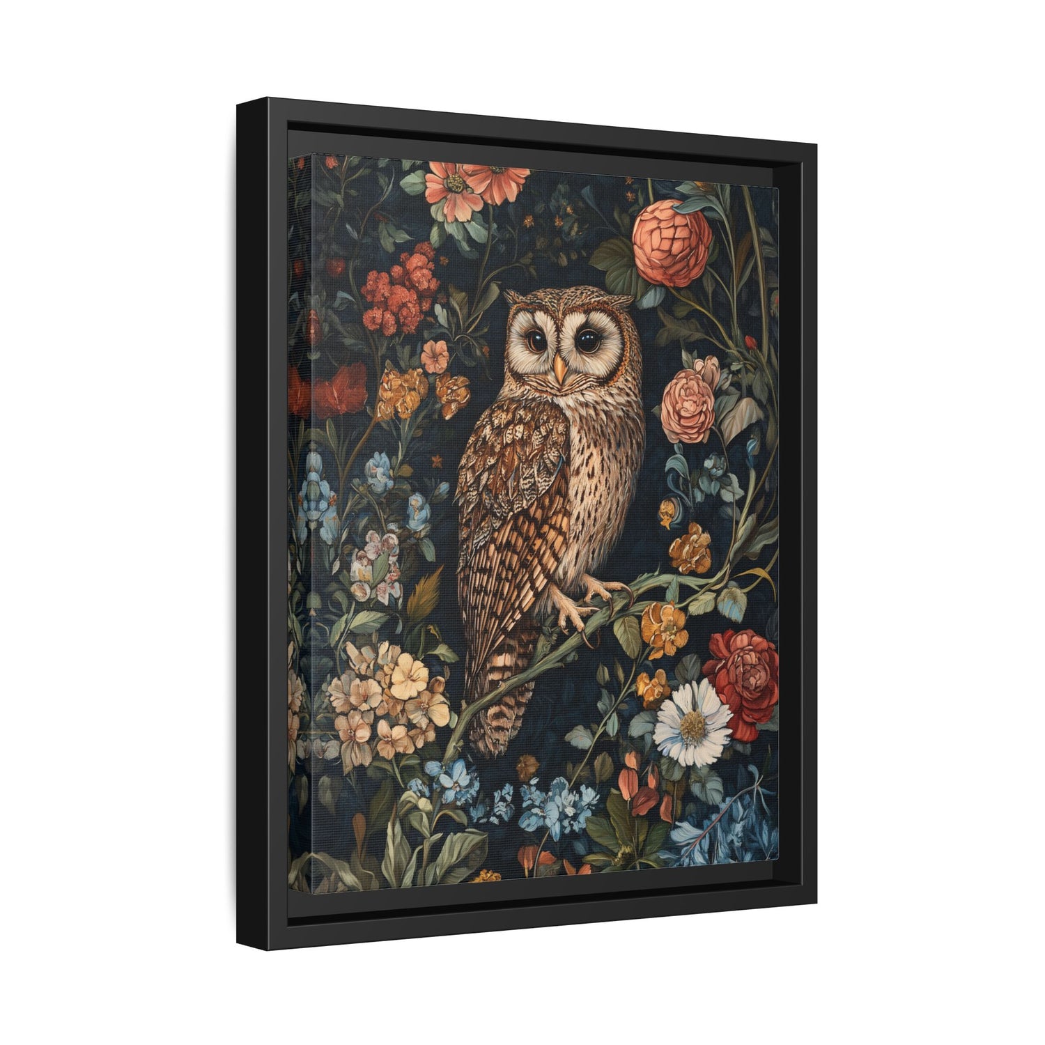 Framed Canvas - Guardian of the Floral Night