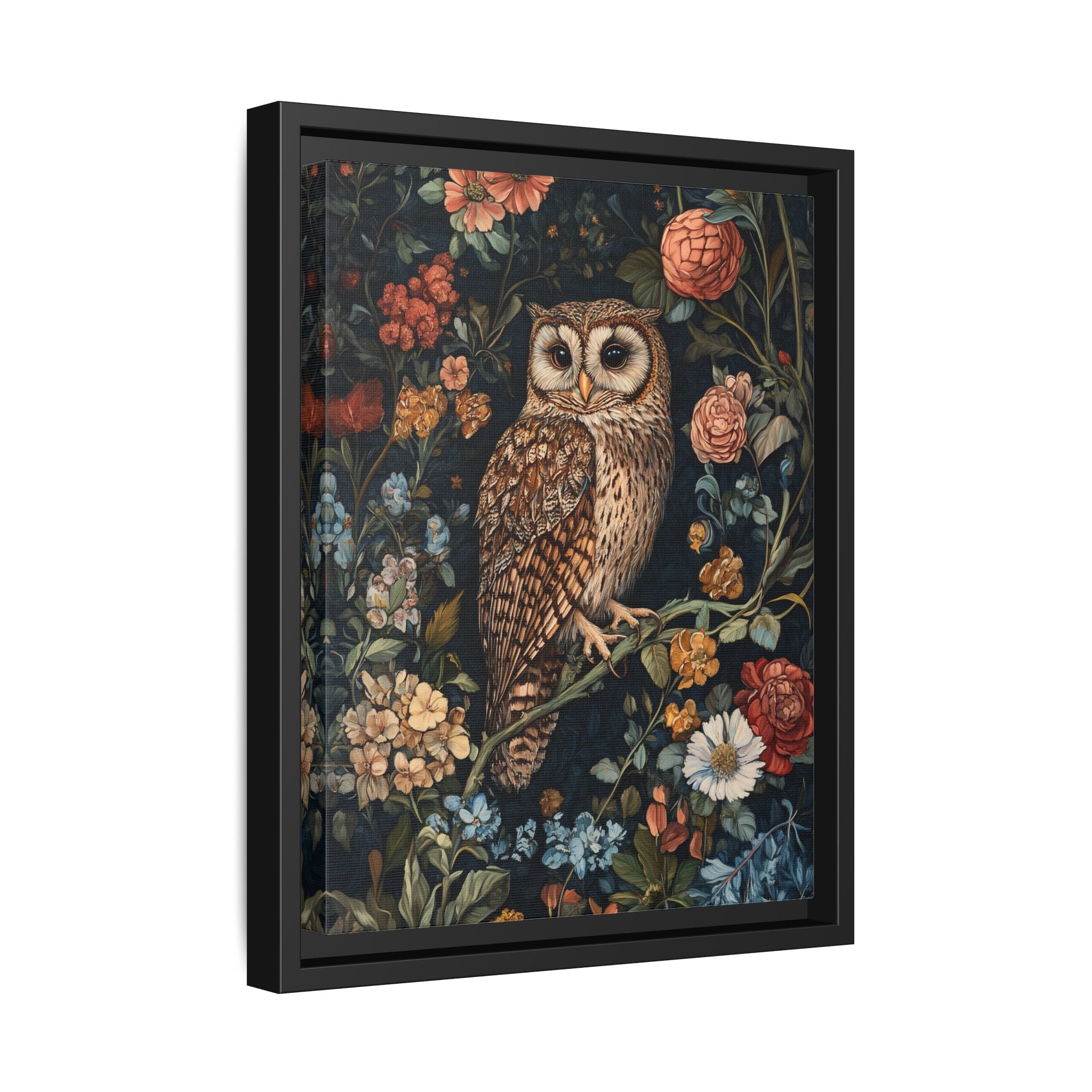 Framed Canvas - Guardian of the Floral Night