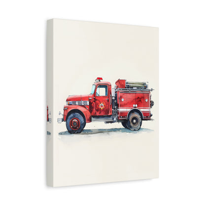 1.25" Matte Canvas - Vintage Firetruck Nursery