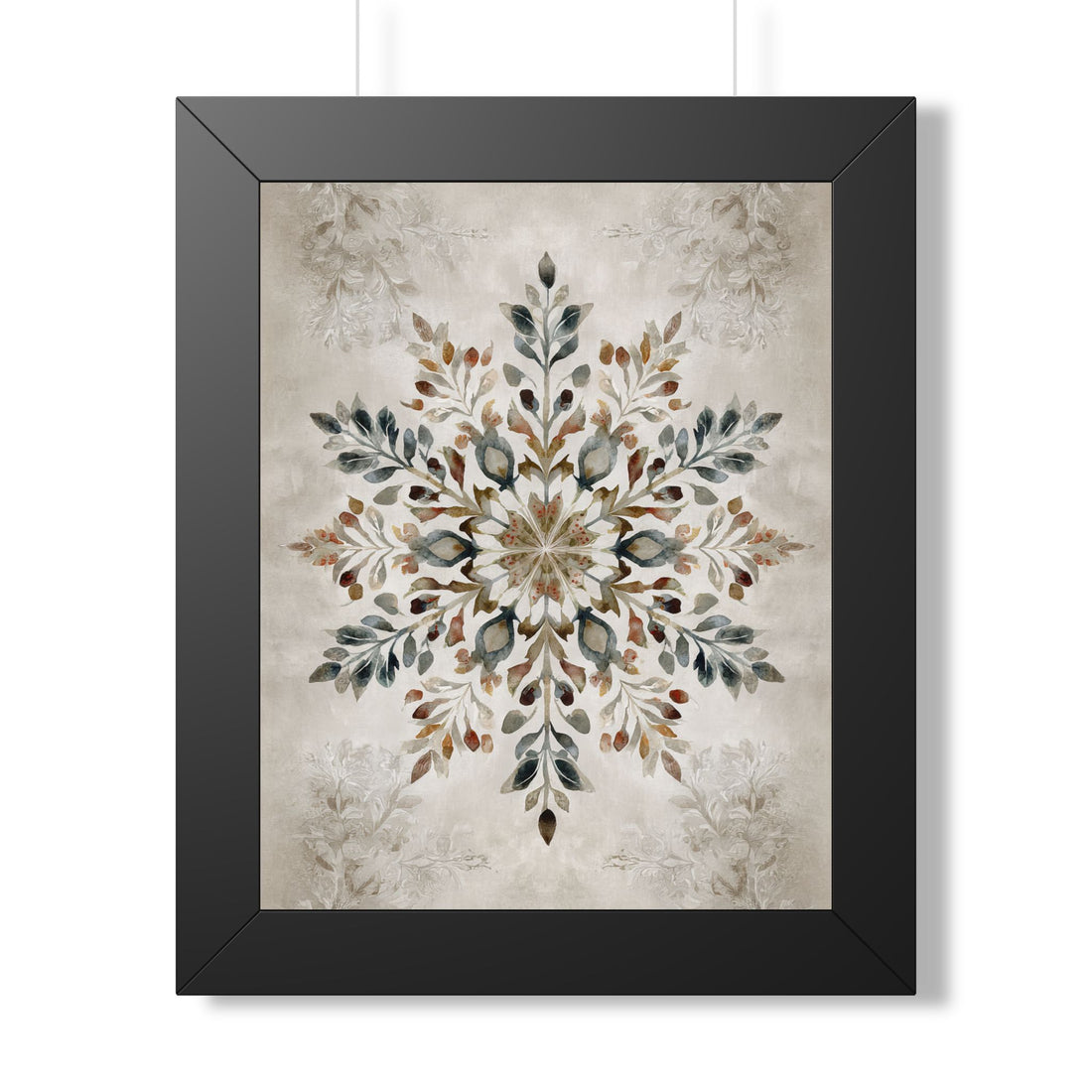Framed Paper Print - Nordic Botanical Snowflake