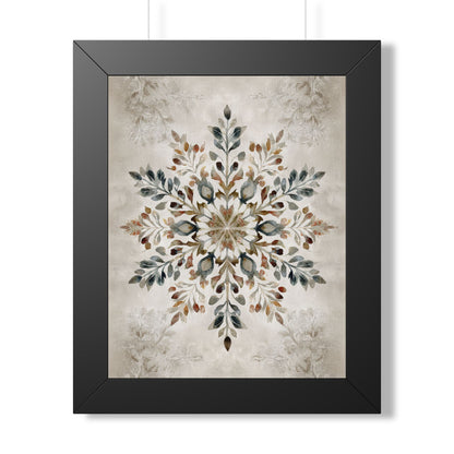 Framed Paper Print - Nordic Botanical Snowflake