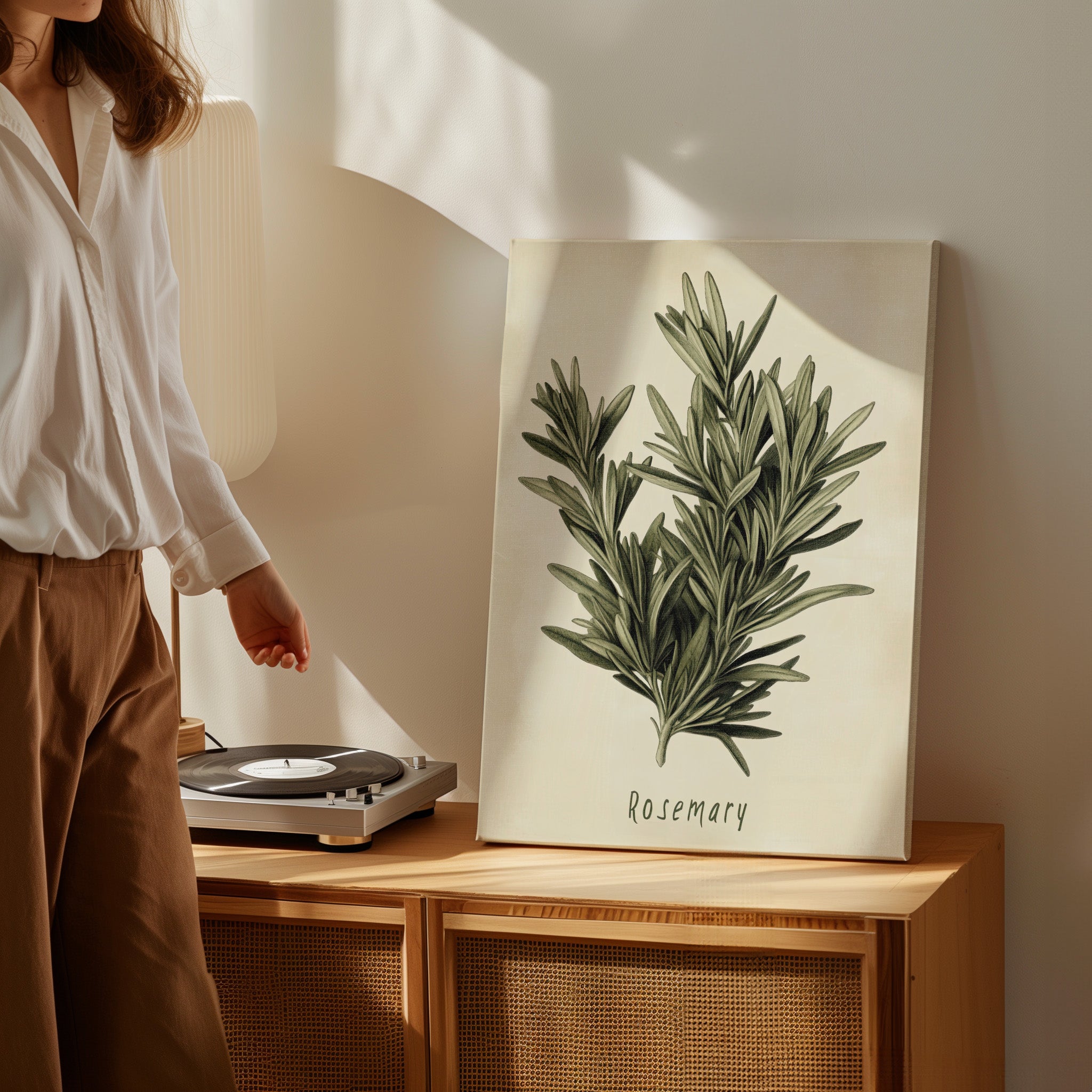 .75" Matte Canvas - Botanical Rosemary Study