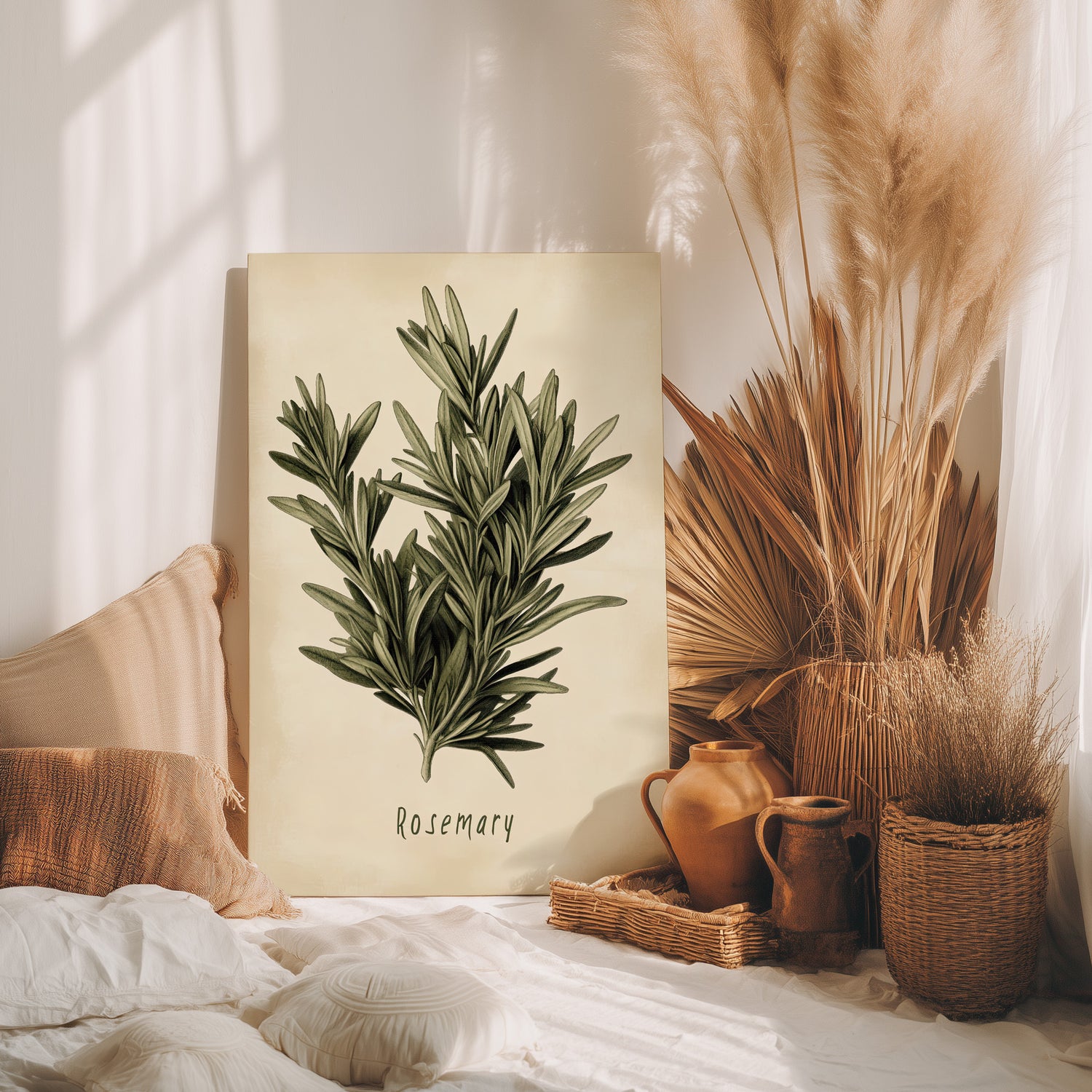 .75" Matte Canvas - Botanical Rosemary Study