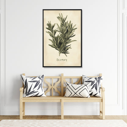 Framed Canvas - Botanical Rosemary Study