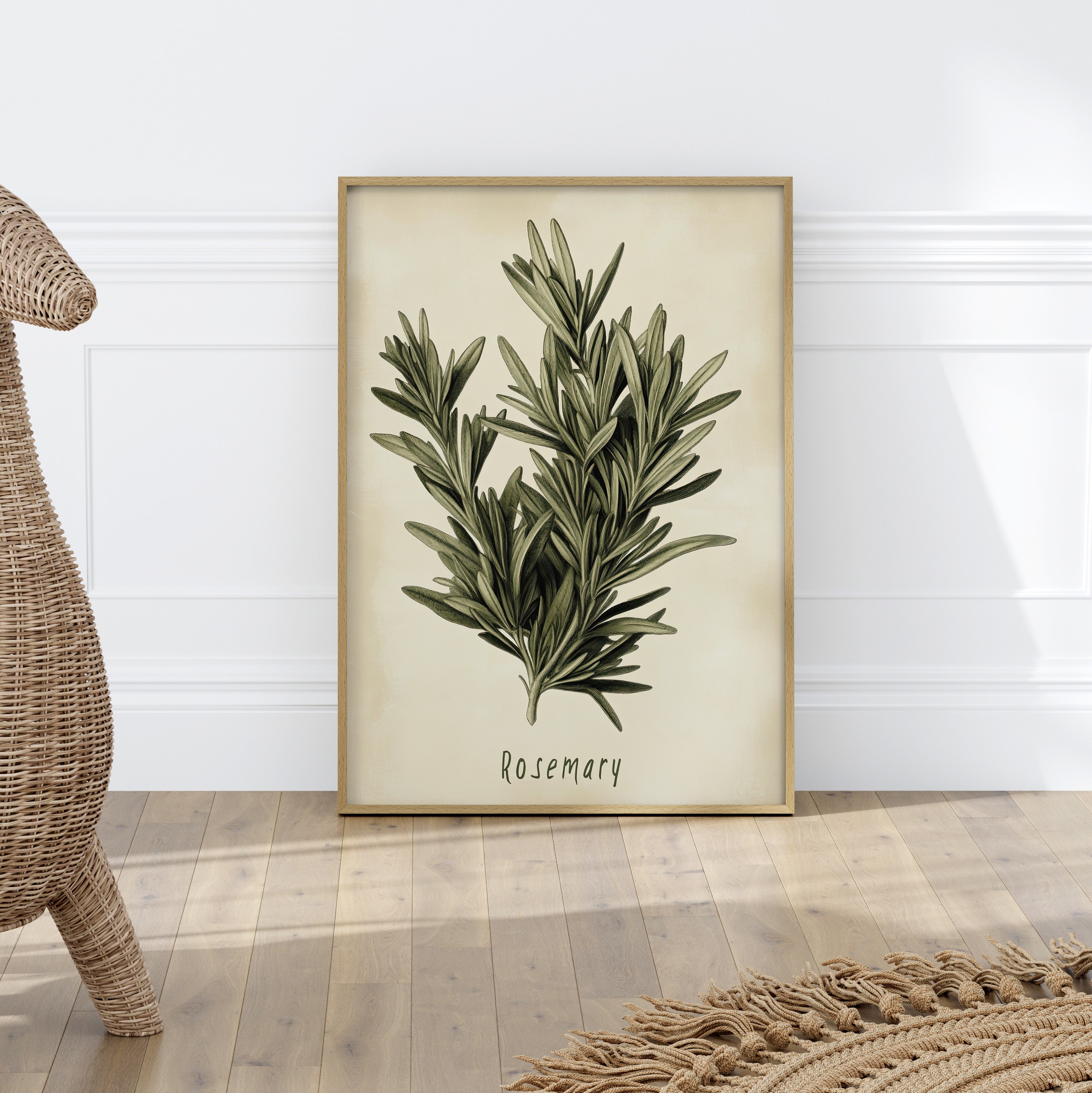 Botanical Rosemary Study Poster | Vintage Kitchen Herb Wall Art