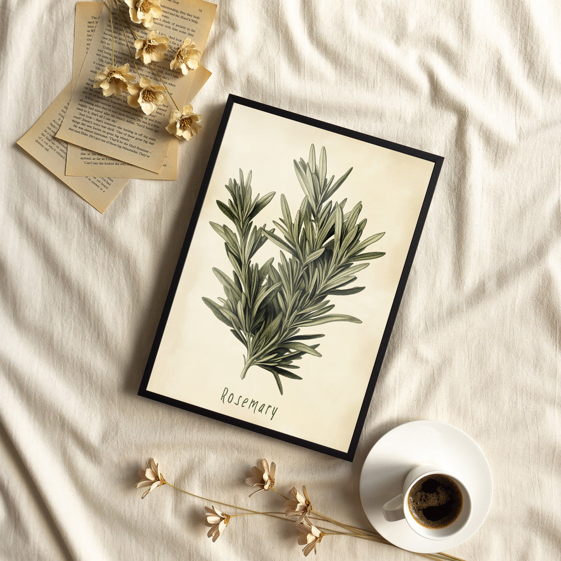 Framed Paper Print - Botanical Rosemary Study