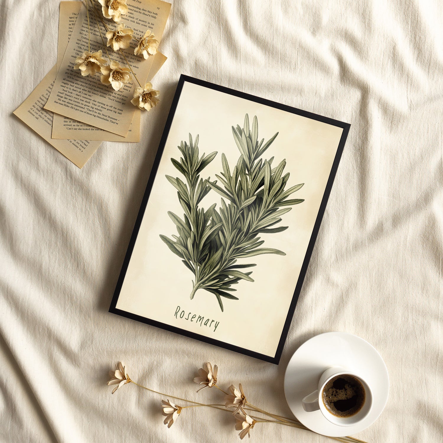 Framed Paper Print - Botanical Rosemary Study