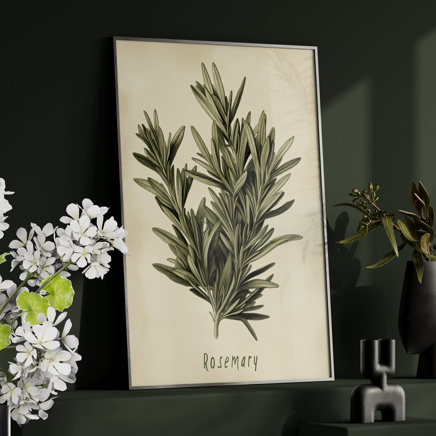 Framed Paper Print - Botanical Rosemary Study