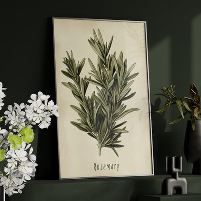 Framed Paper Print - Botanical Rosemary Study