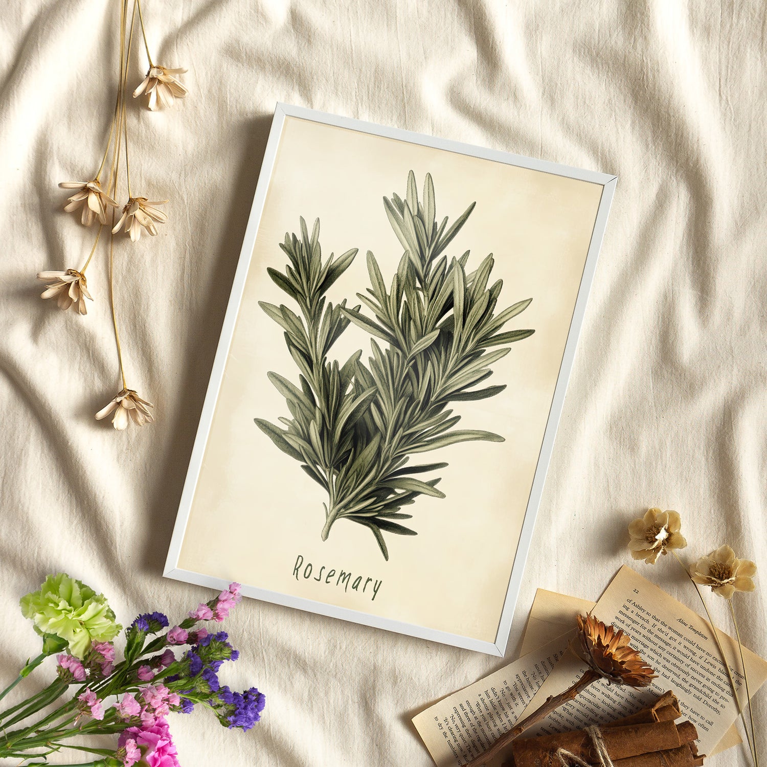 Framed Paper Print - Botanical Rosemary Study
