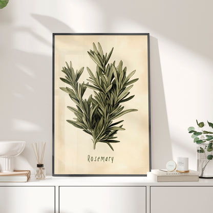 Framed Paper Print - Botanical Rosemary Study