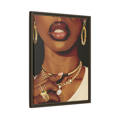 Framed Canvas - Golden Luxe Confidence Portrait