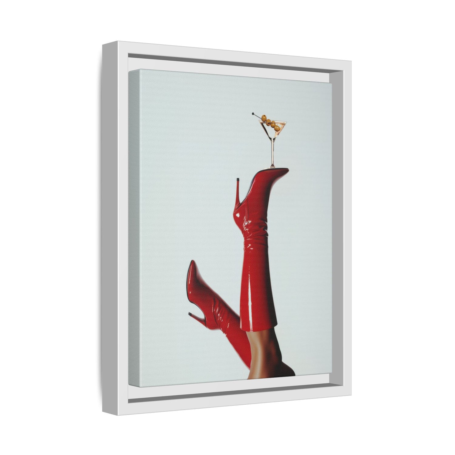 Framed Canvas - Cocktails &amp; Red Stilettos