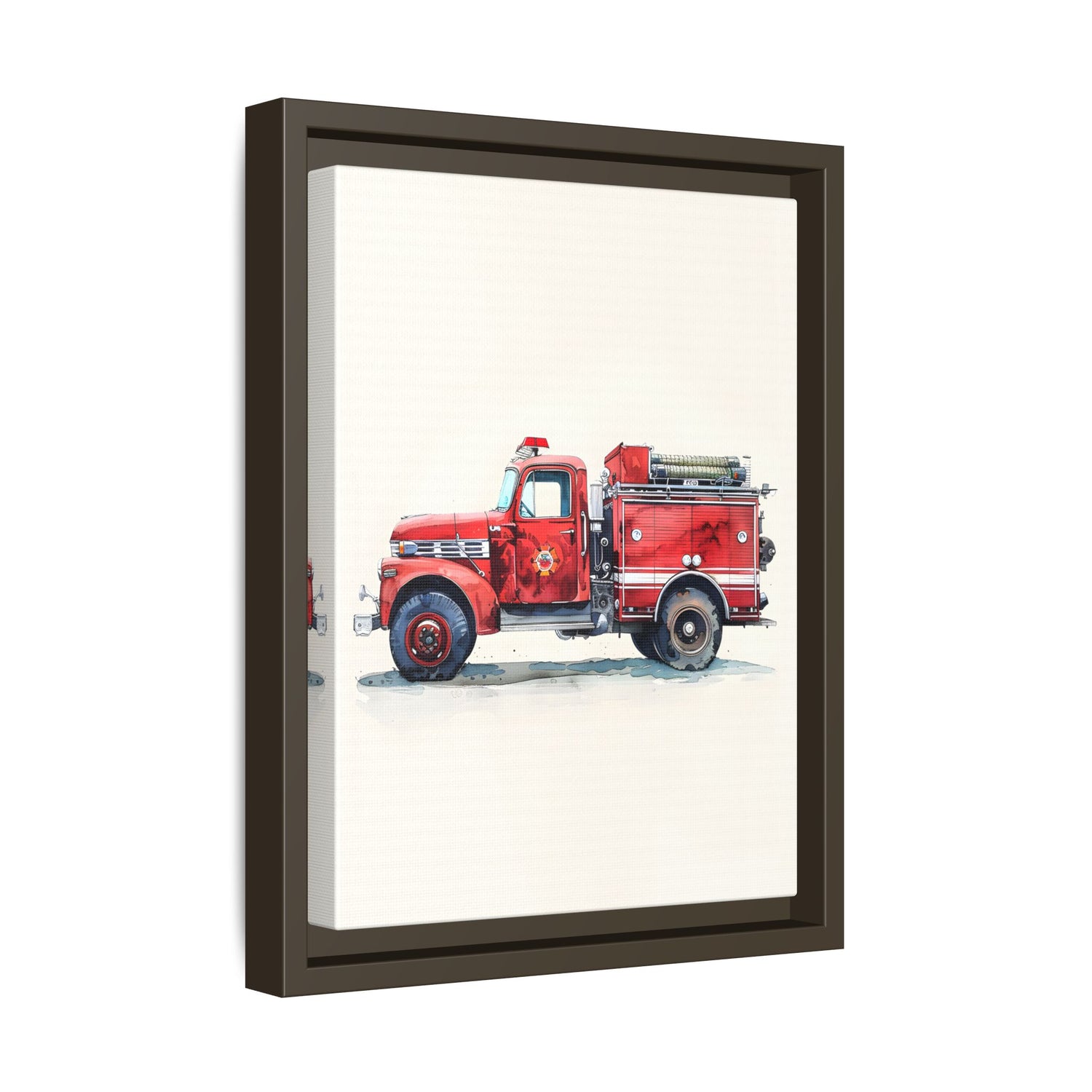 Framed Canvas - Vintage Firetruck Nursery