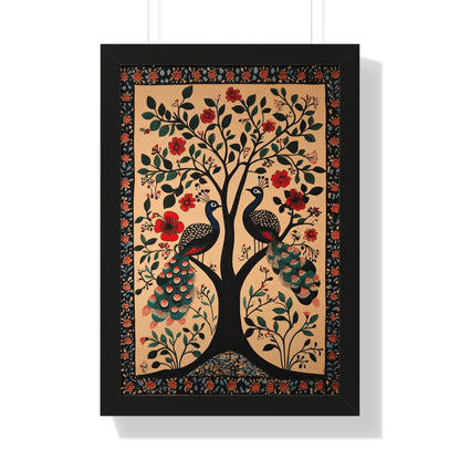 Framed Paper Print - Lovers Under Blooming Canopy