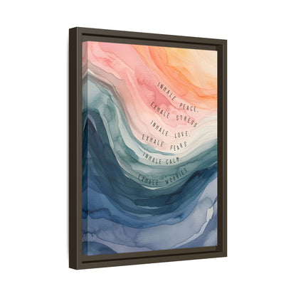 Framed Canvas - Inhale Exhale Watercolor Calm