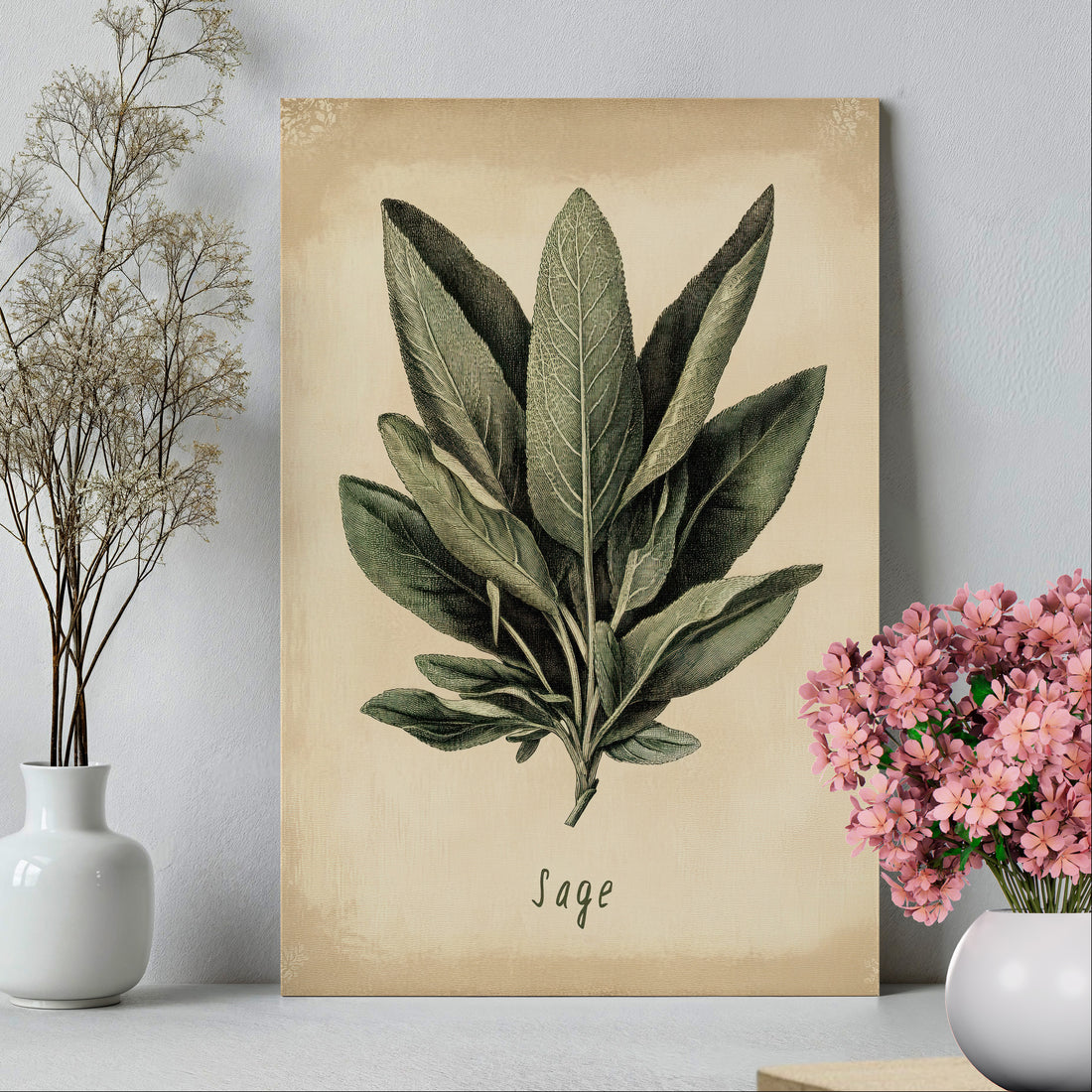 .75&quot; Matte Canvas - Botanical Sage Study