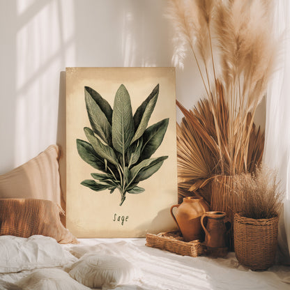 .75" Matte Canvas - Botanical Sage Study
