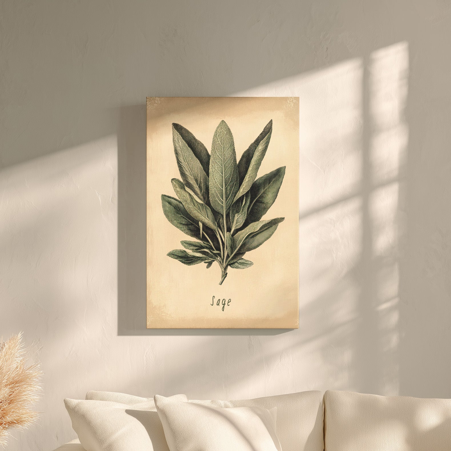.75" Matte Canvas - Botanical Sage Study