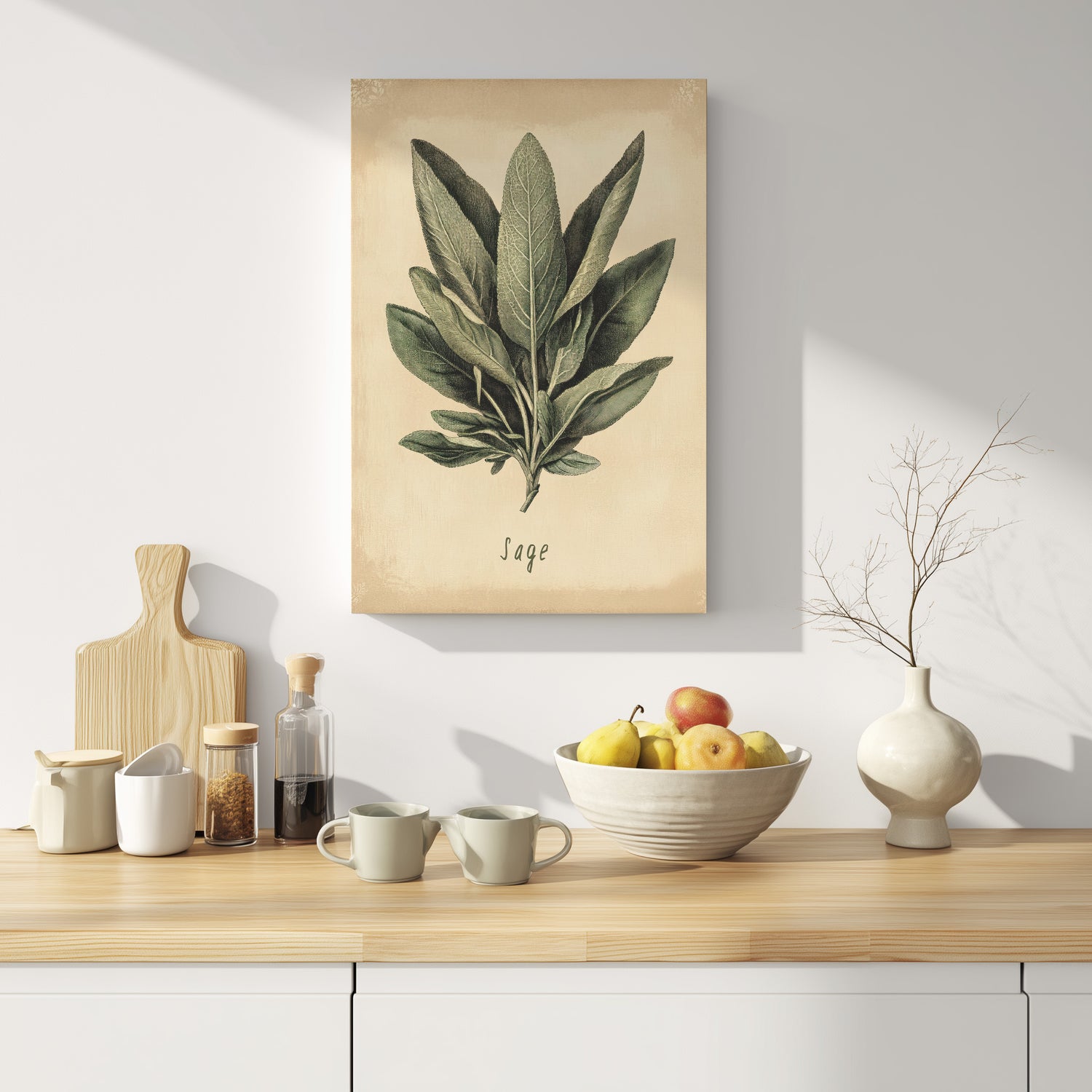 .75" Matte Canvas - Botanical Sage Study