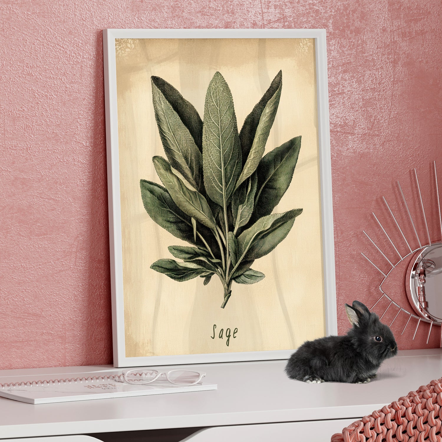 Framed Paper Print - Botanical Sage Study