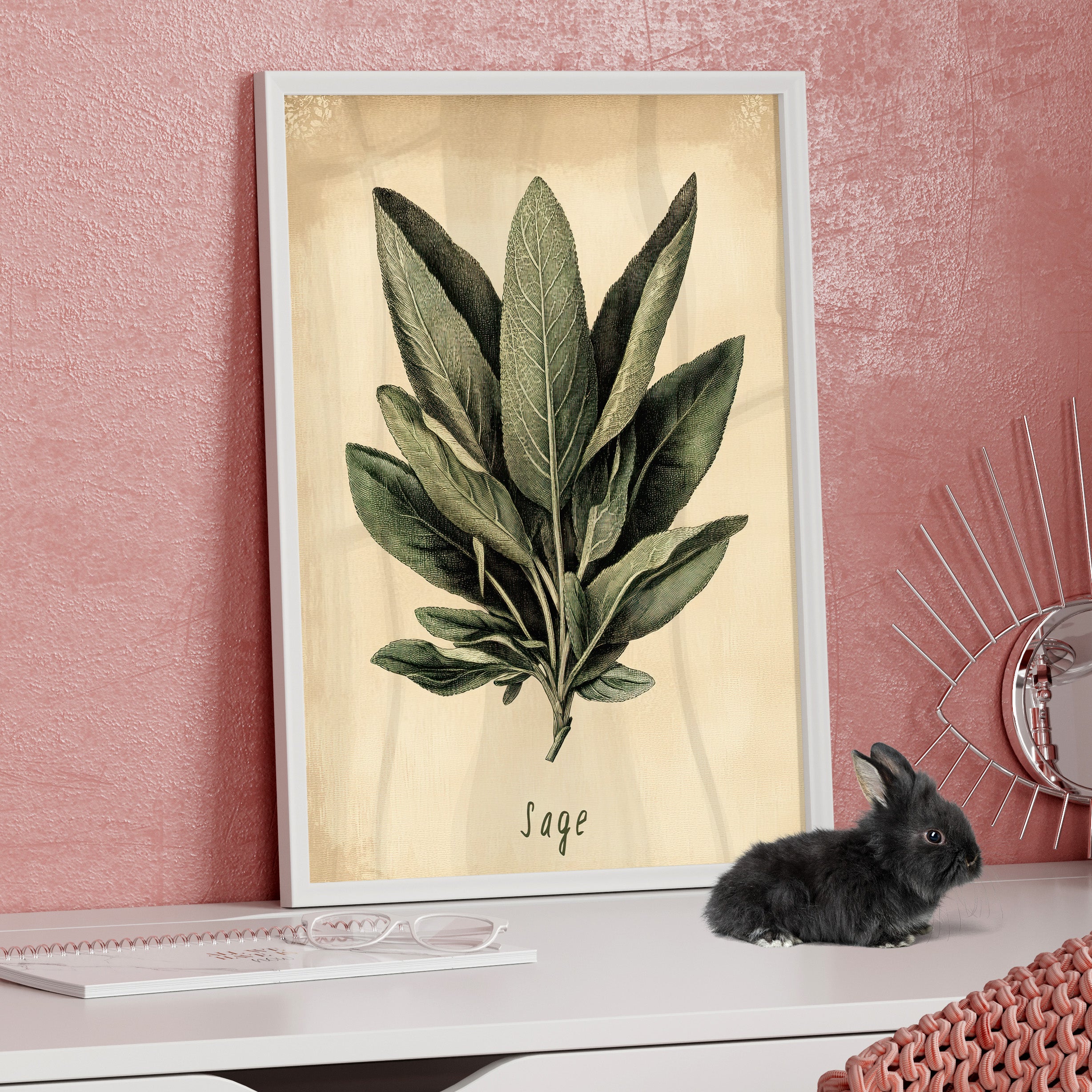 Framed Paper Print - Botanical Sage Study