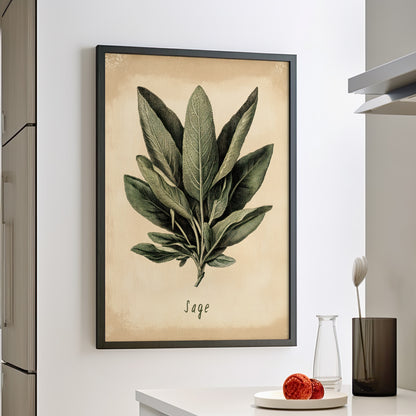 Framed Paper Print - Botanical Sage Study