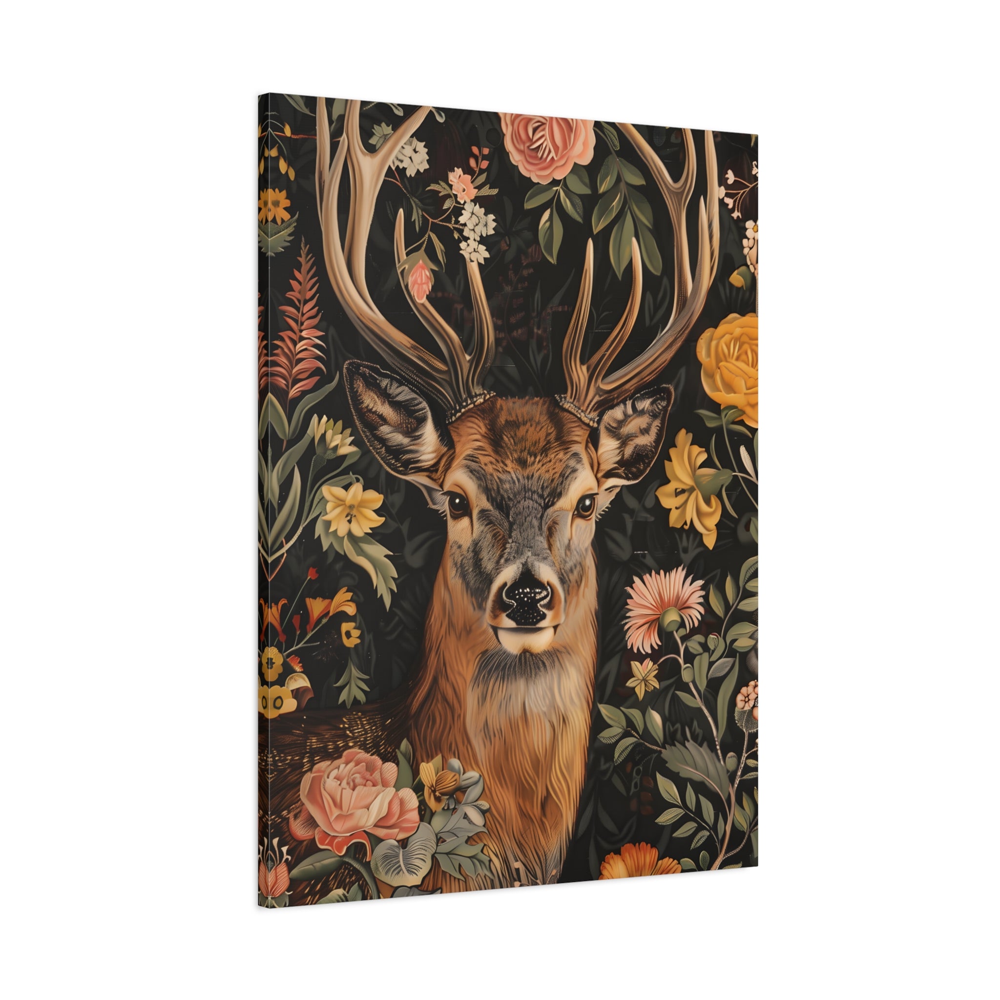 1.25" Matte Canvas - Floral Deer Majesty