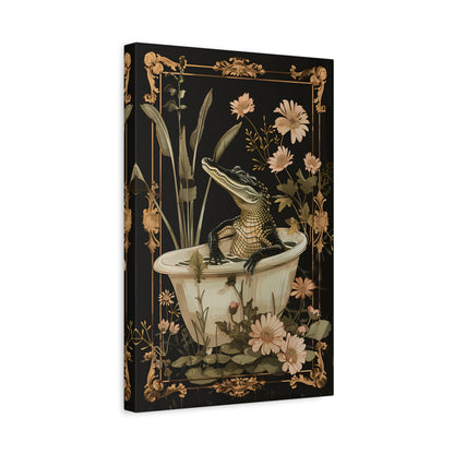 1.25" Matte Canvas - Crocodile in Bloom Bath Bliss