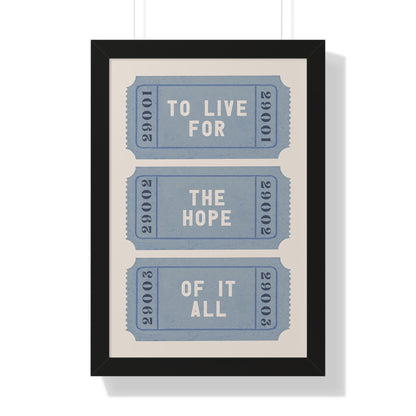 Framed Paper Print - The Hope Ticket Trilogy