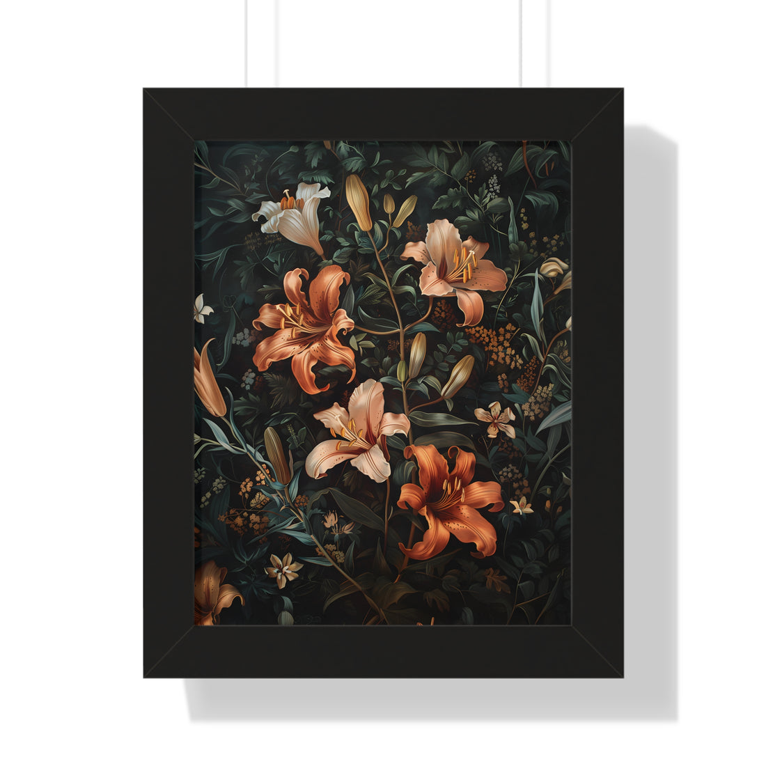 Framed Paper Print - Elegant Blooming Lilies