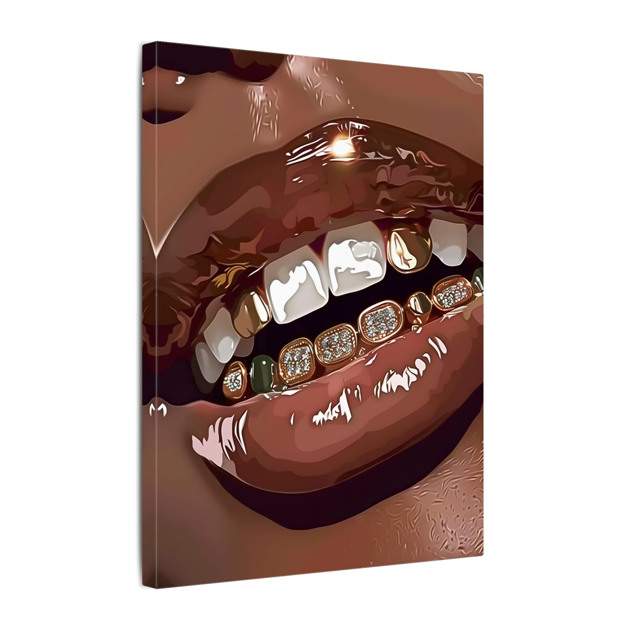 .75" Matte Canvas - Golden Grill Smile