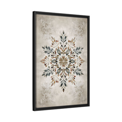 Framed Canvas - Nordic Botanical Snowflake