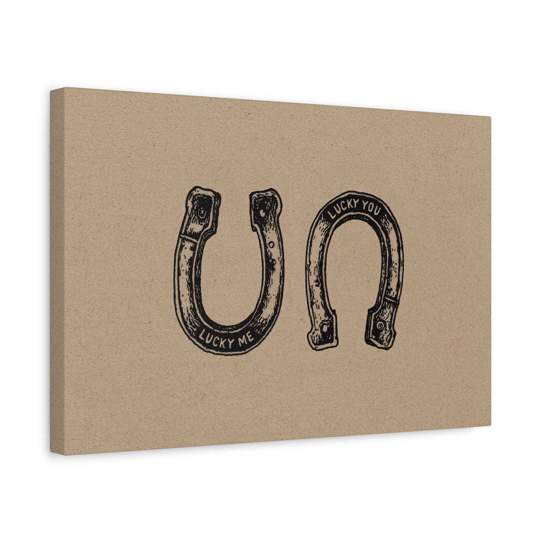 1.25" Matte Canvas - Lucky Me Lucky You Horseshoes