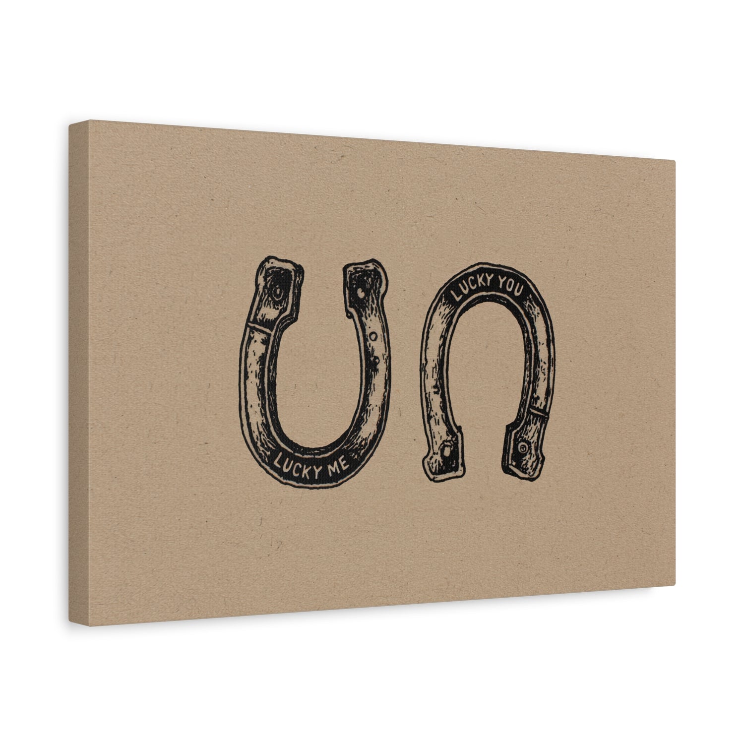 1.25" Matte Canvas - Lucky Me Lucky You Horseshoes