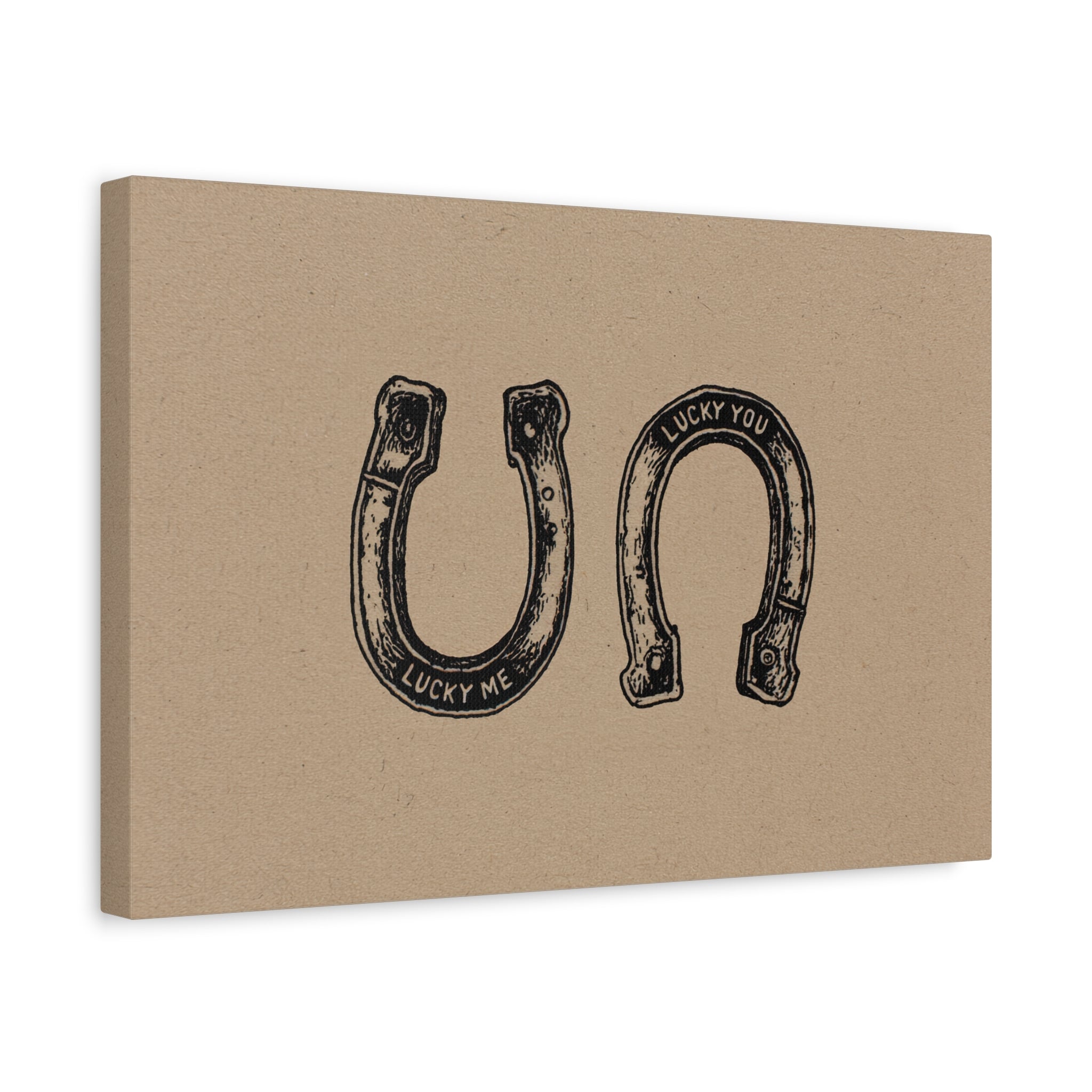 1.25" Matte Canvas - Lucky Me Lucky You Horseshoes