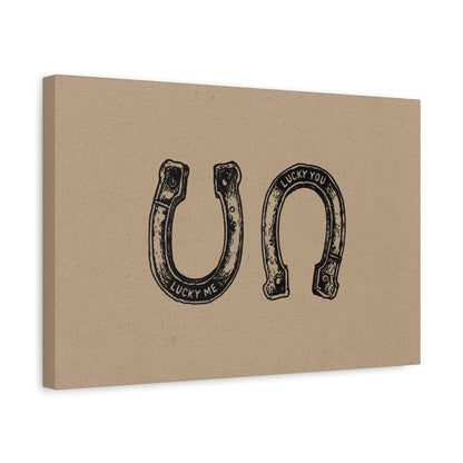 1.25" Matte Canvas - Lucky Me Lucky You Horseshoes
