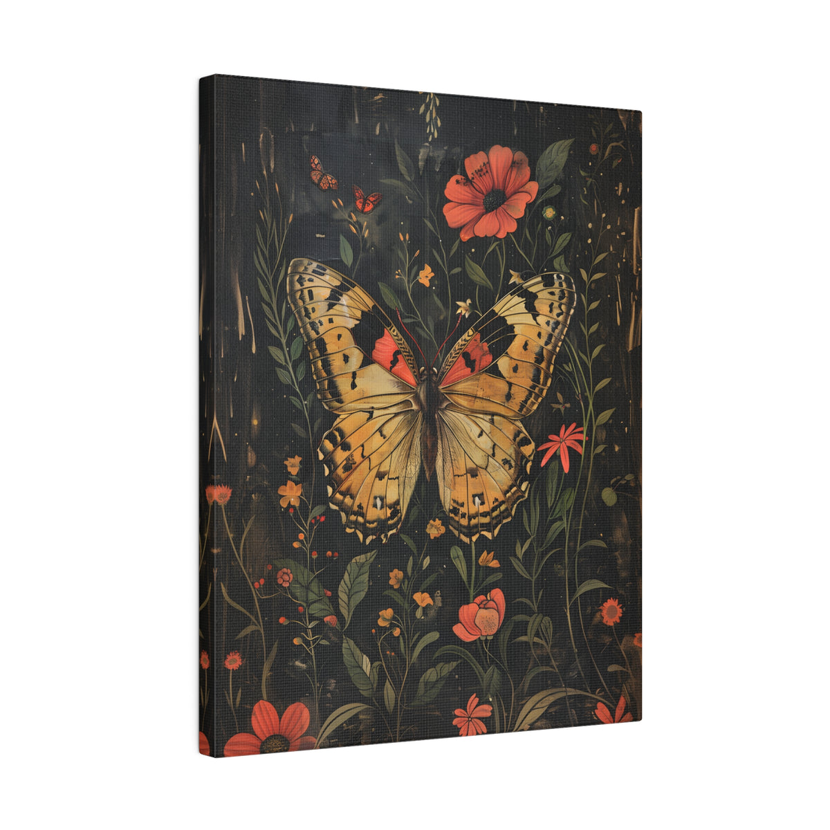 .75" Matte Canvas - Nocturnal Butterfly Garden