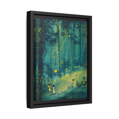 Framed Canvas - Enchanted Firefly Forest