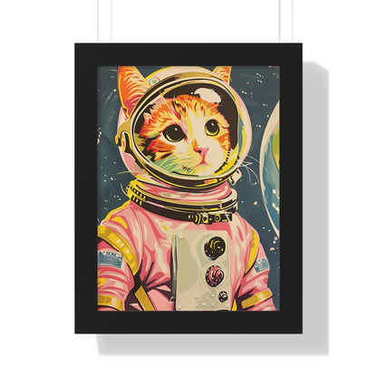 Framed Paper Print - Catstronaut Pink Mission