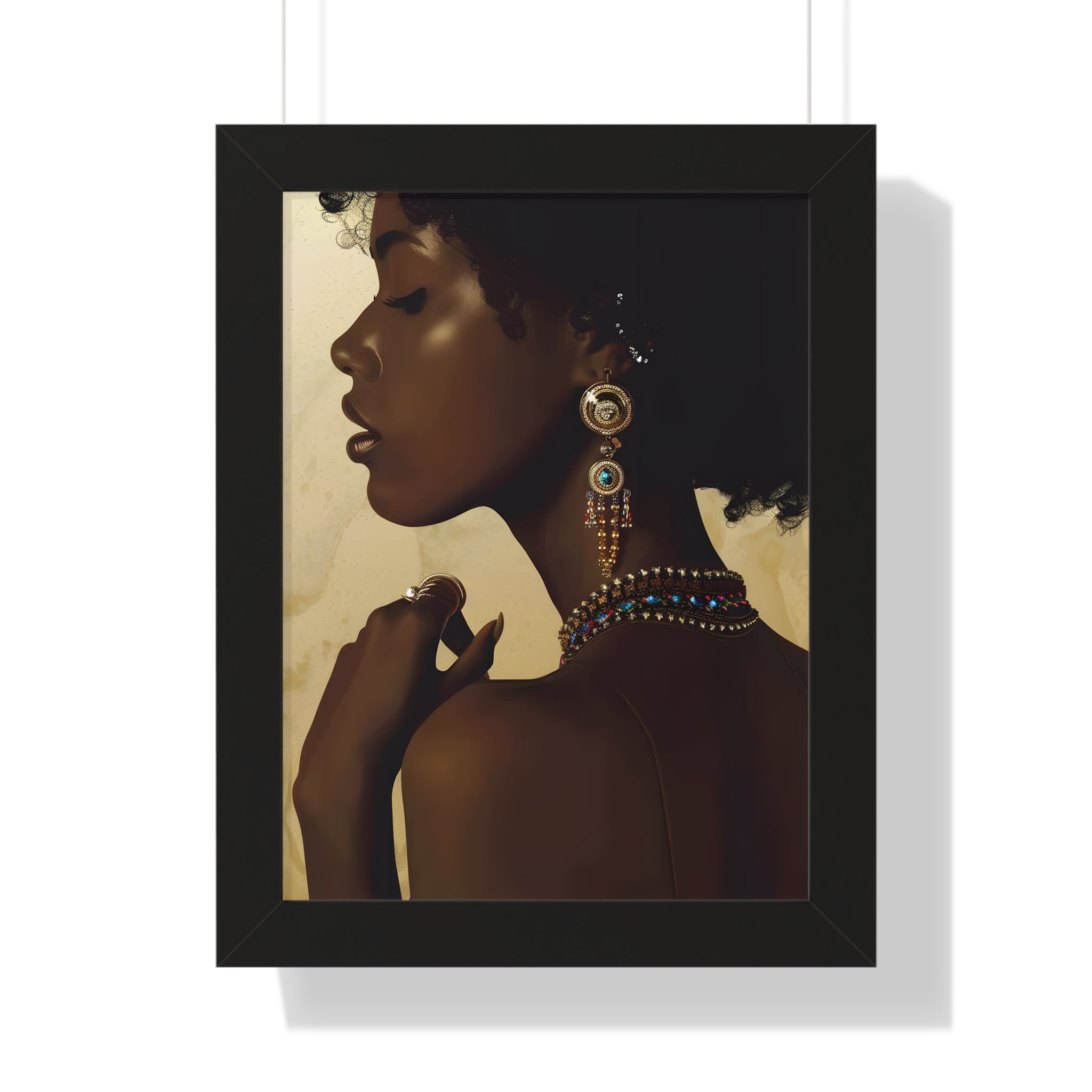 Framed Paper Print - Regal Jewel Toned Muse