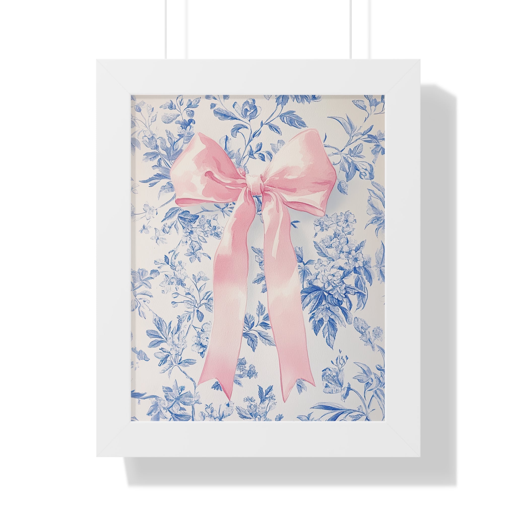 Framed Paper Print - Pink Bow Floralscape