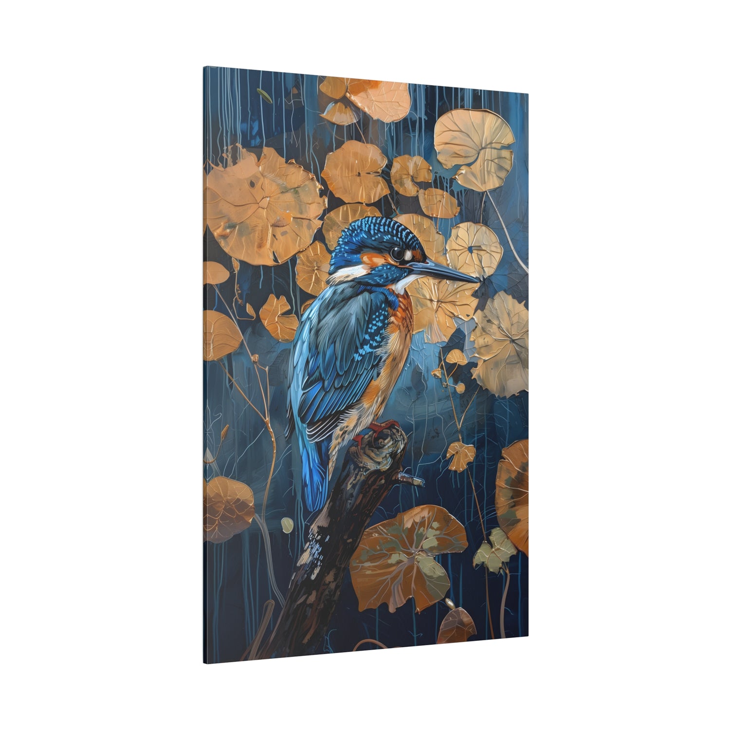 .75&quot; Matte Canvas - Golden Leaves Kingfisher