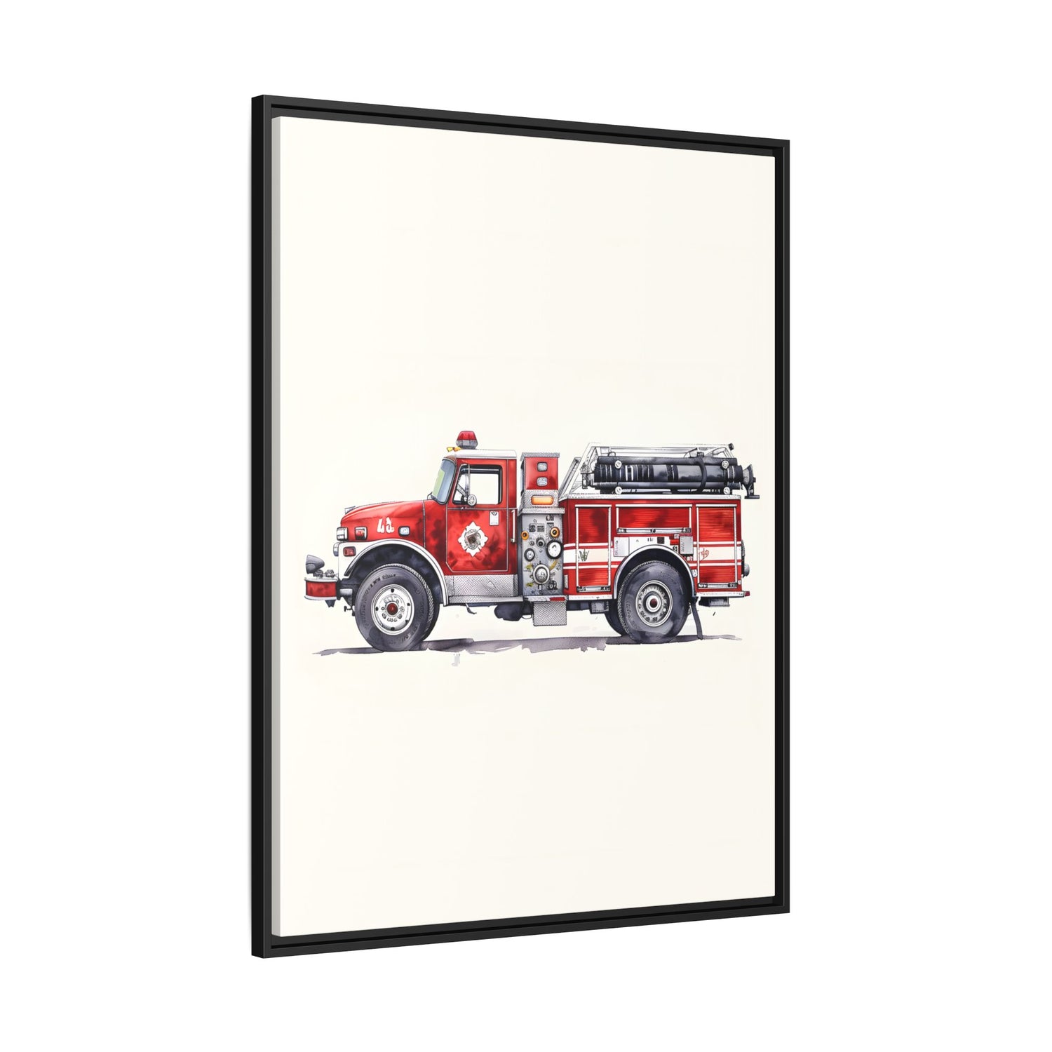 Framed Canvas - Classic Pumper Firetruck
