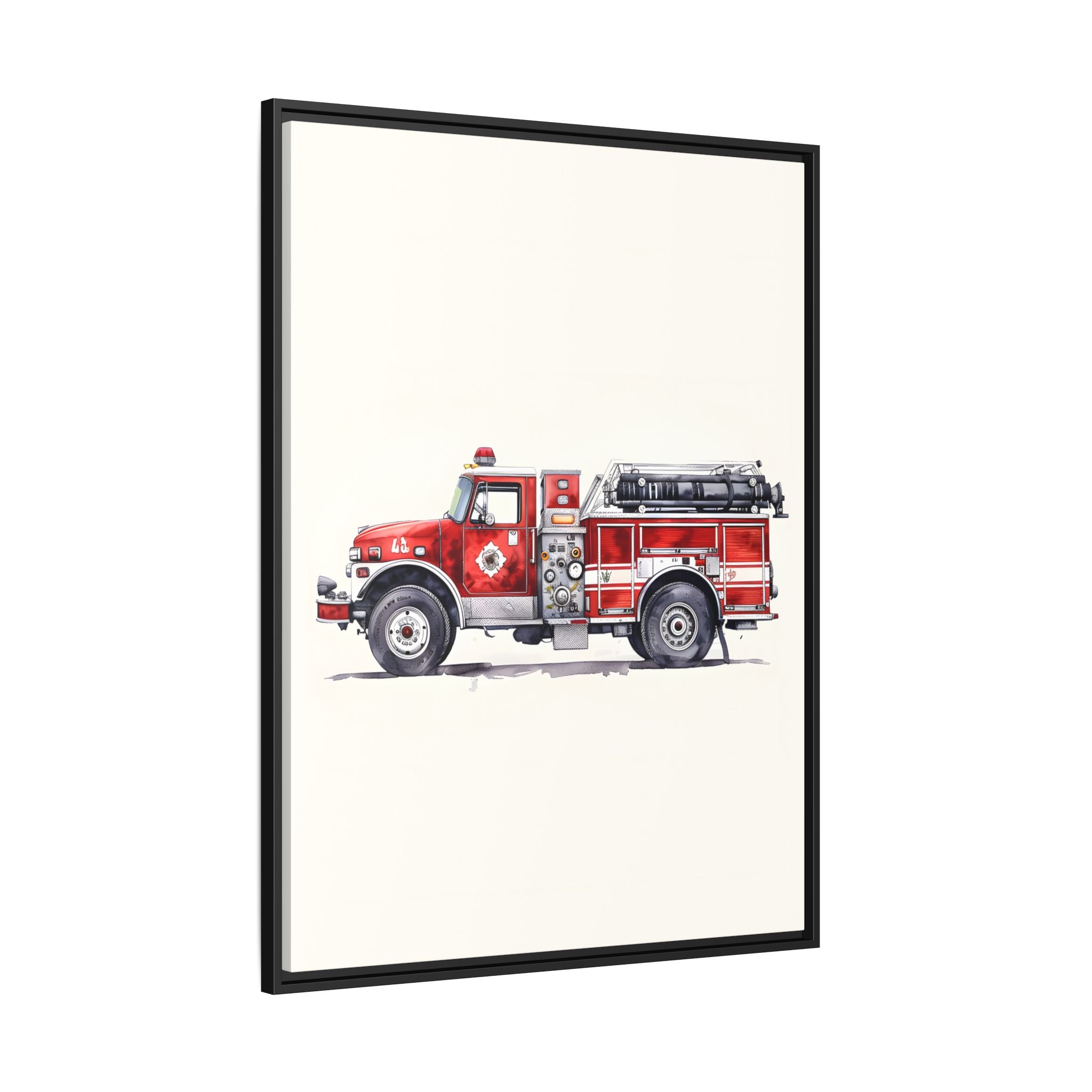 Framed Canvas - Classic Pumper Firetruck